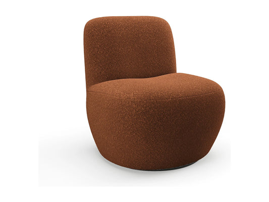 Fauteuil Japandi Pivotant Bouclette Terracotta - Design