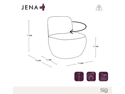Fauteuil Japandi Pivotant Bouclette Terracotta - Design