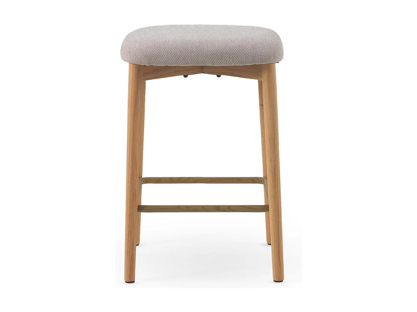 Lot 2 Tabourets Japandi Chêne Et Beige - Chêne