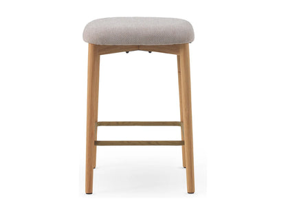 Lot 2 Tabourets Japandi Chêne Et Beige - Chêne