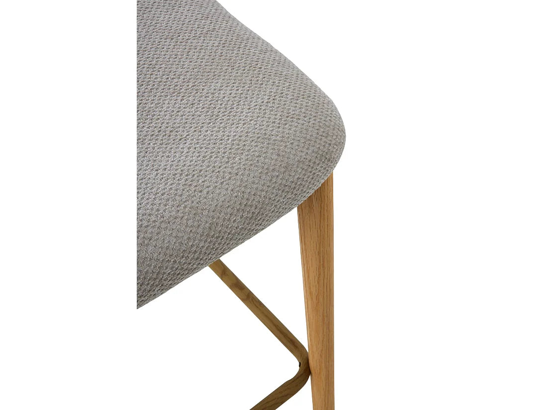 Lot 2 Tabourets Japandi Chêne Et Beige - Chêne