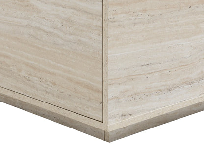 Table Basse Japandi Rectangulaire Effet Travertin - Antrim