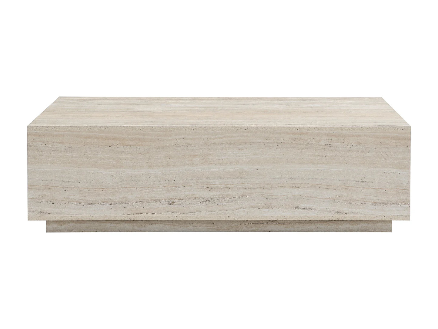 Table Basse Japandi Rectangulaire Effet Travertin - Antrim