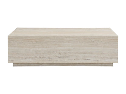 Table Basse Japandi Rectangulaire Effet Travertin - Antrim