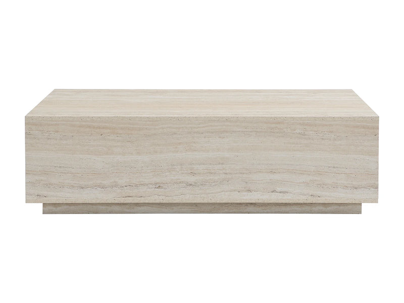 Table Basse Japandi Rectangulaire Effet Travertin - Antrim