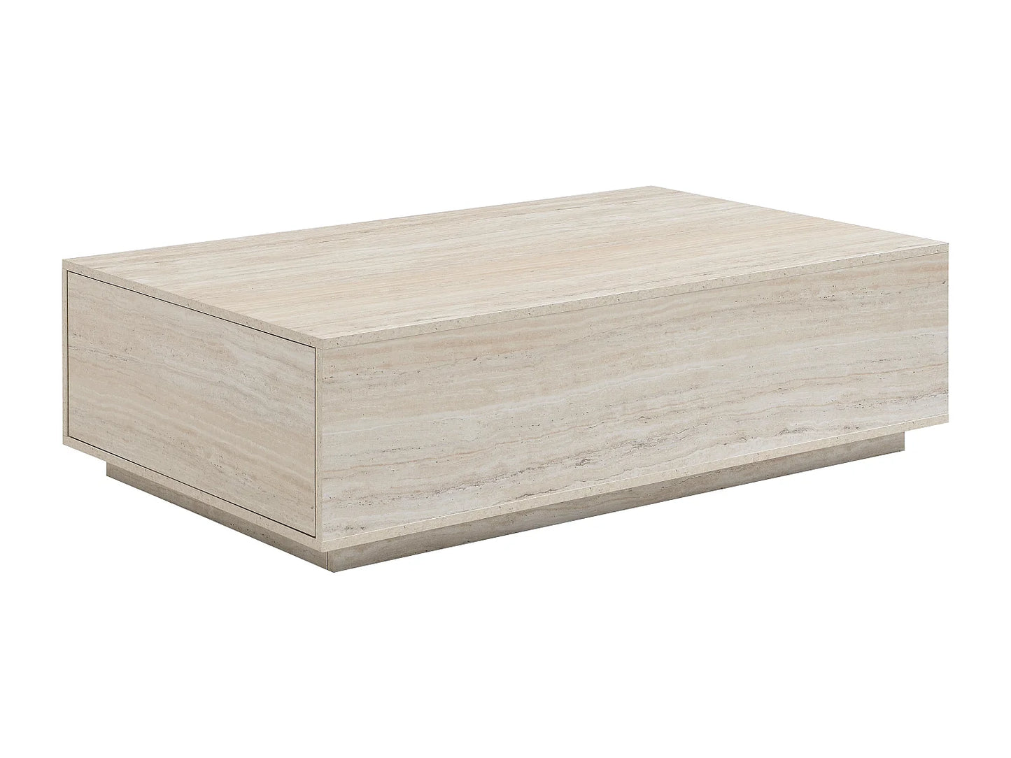 Table Basse Japandi Rectangulaire Effet Travertin - Antrim