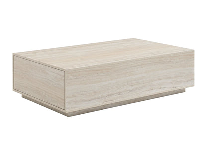 Table Basse Japandi Rectangulaire Effet Travertin - Antrim