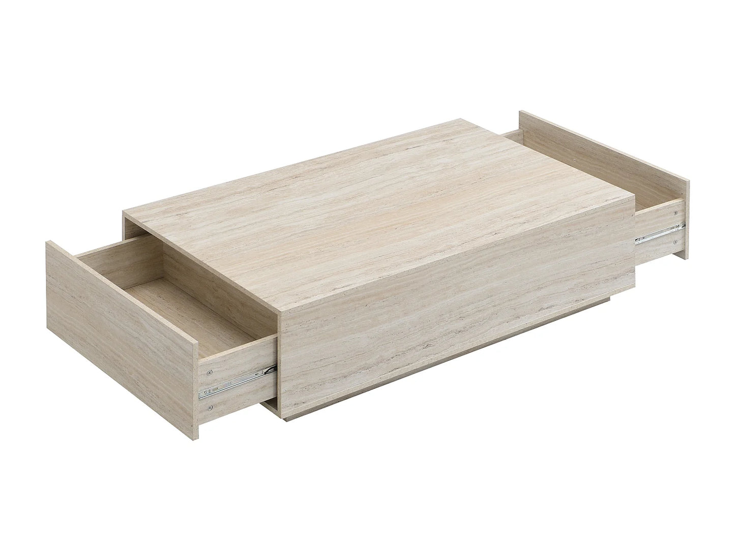 Table Basse Japandi Rectangulaire Effet Travertin - Antrim