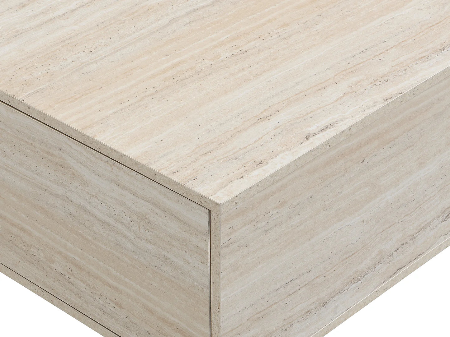 Table Basse Japandi Rectangulaire Effet Travertin - Antrim
