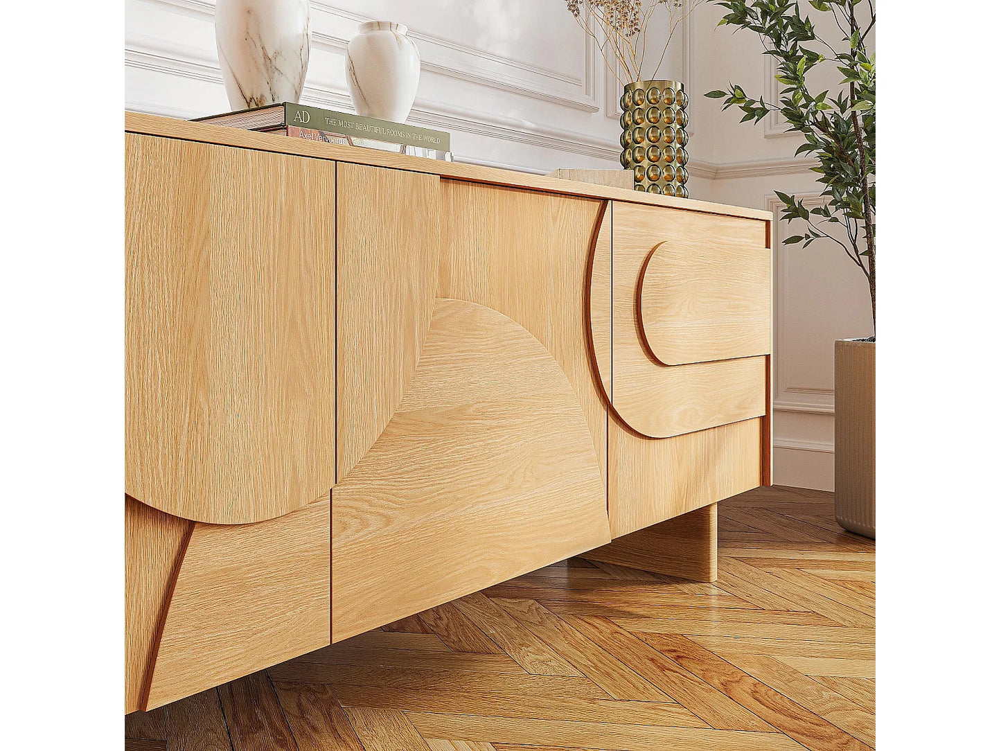 Buffet Chêne Japandi Design Épuré - Milord