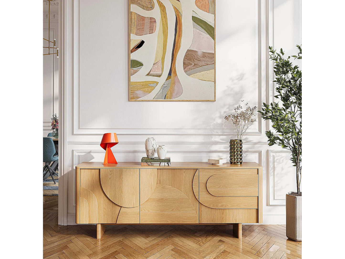 Buffet Chêne Japandi Design Épuré - Milord