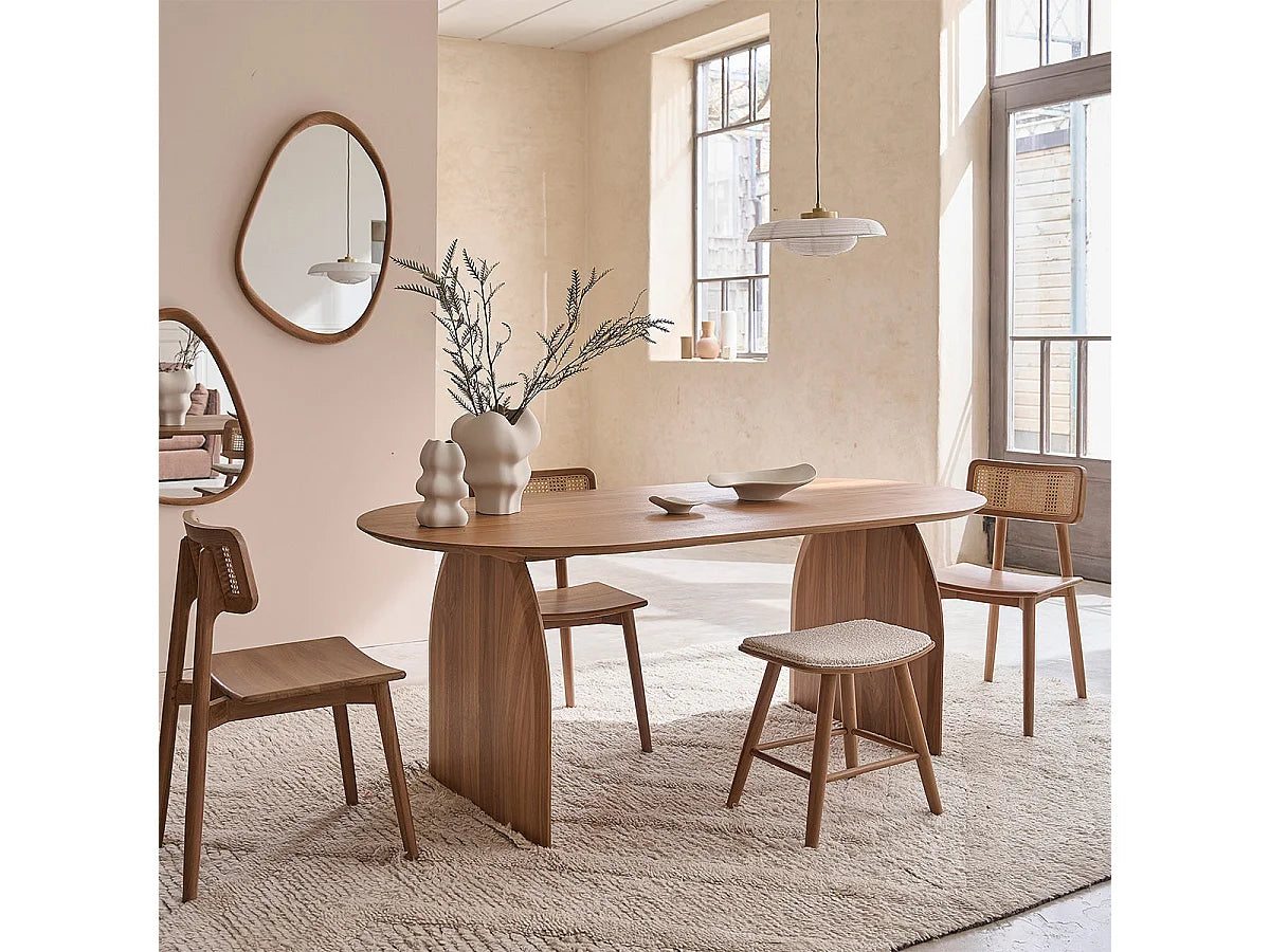 Table Ovale Japandi En Teck Massif - Teck