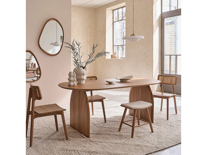Table Ovale Japandi En Teck Massif - Teck