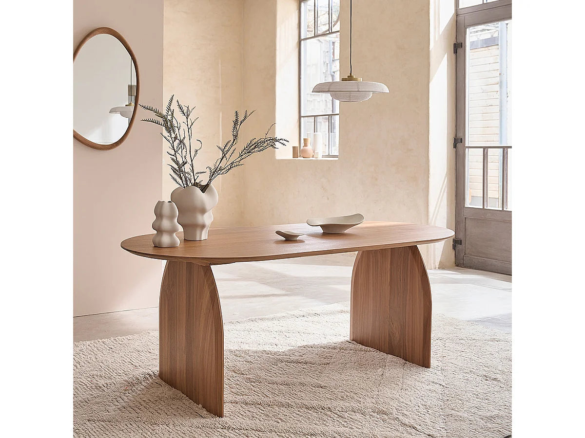 Table Ovale Japandi En Teck Massif - Teck