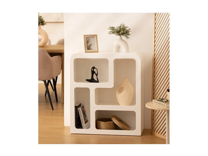 Meuble Étagère Japandi Blanc Moderne - Blanc