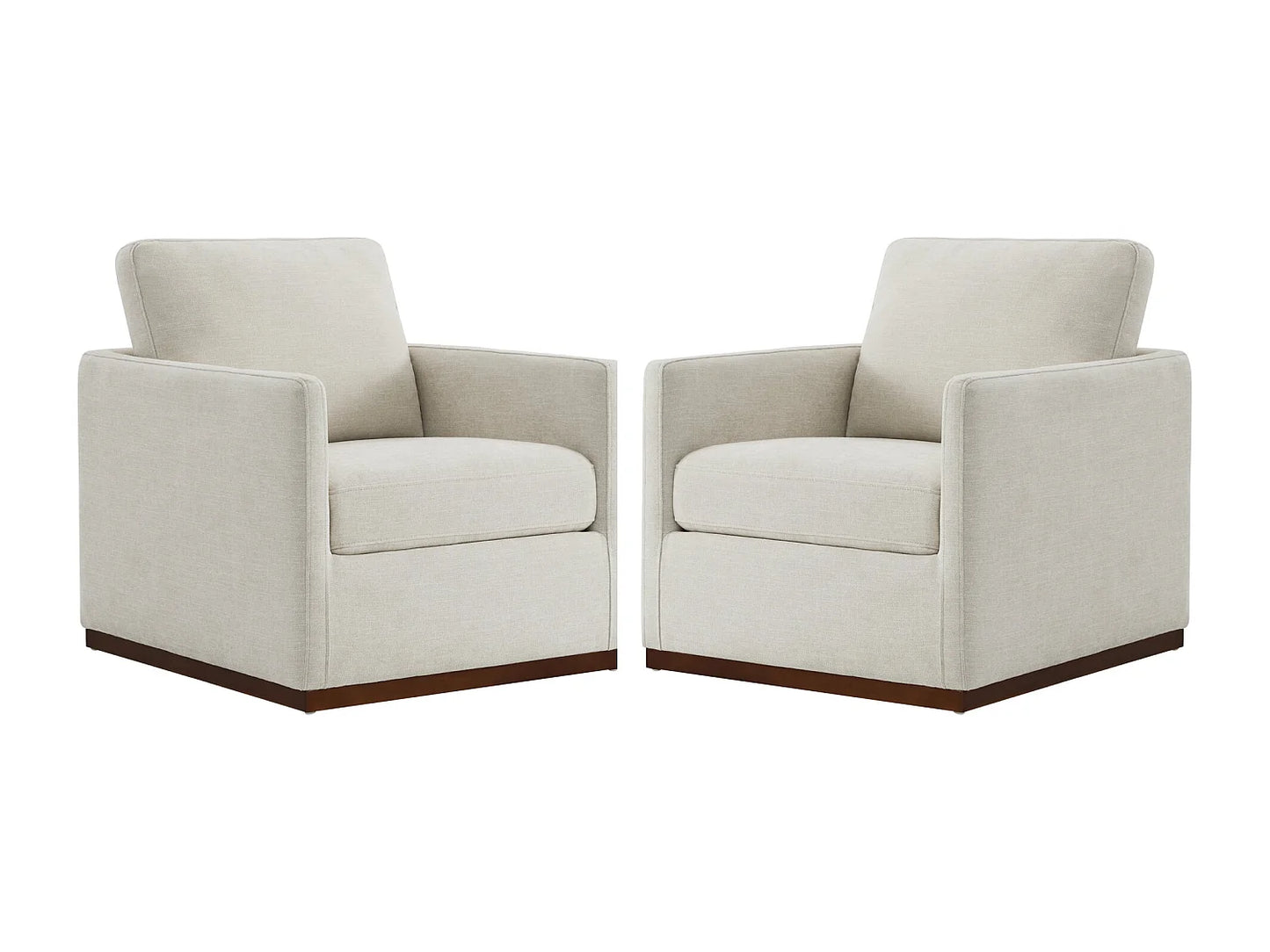 Lot De 2 Fauteuils Japandi Pivotant Cuir - Chita