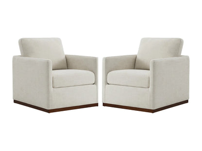 Lot De 2 Fauteuils Japandi Pivotant Cuir - Chita