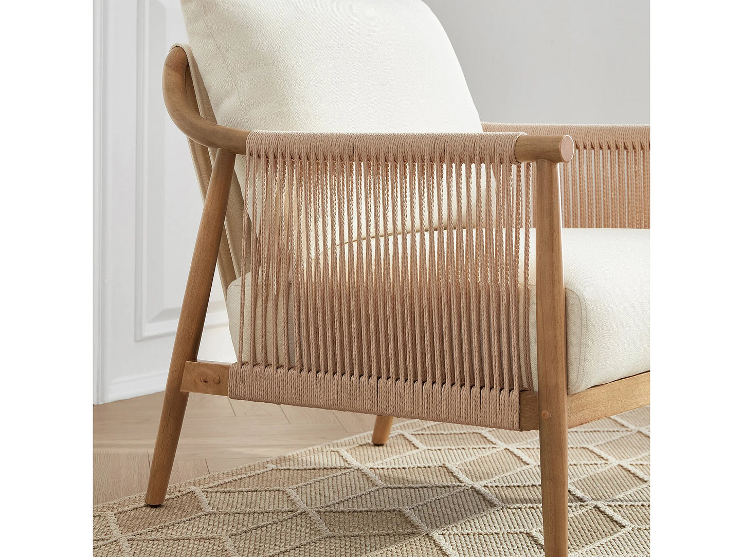 Lot De 2 Fauteuils Japandi Style Bohème - Moderne