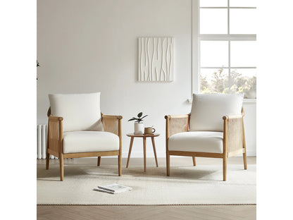 Lot De 2 Fauteuils Japandi Style Bohème - Moderne