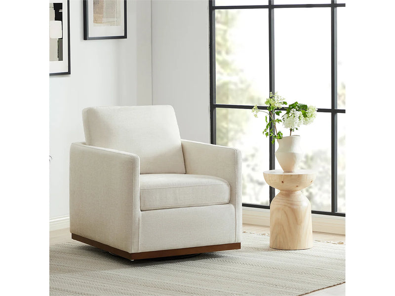 Lot De 2 Fauteuils Japandi Pivotant Cuir - Chita