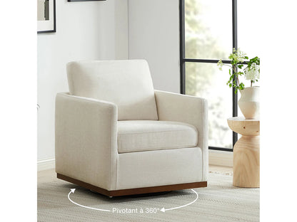 Lot De 2 Fauteuils Japandi Pivotant Cuir - Chita
