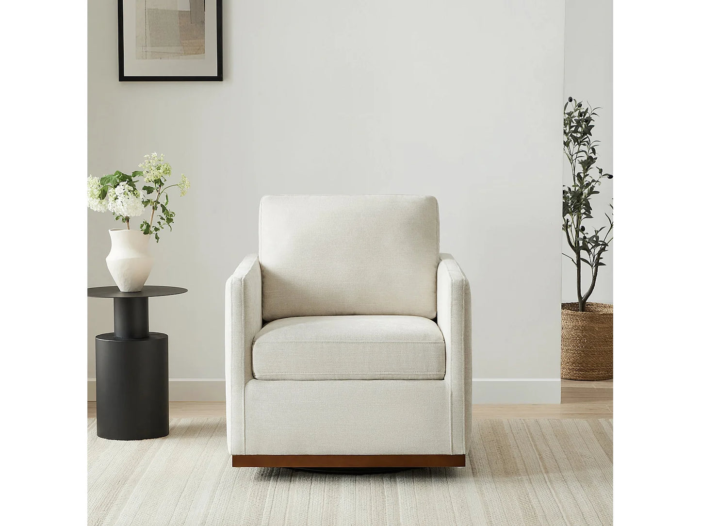 Lot De 2 Fauteuils Japandi Pivotant Cuir - Chita