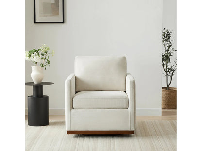 Lot De 2 Fauteuils Japandi Pivotant Cuir - Chita