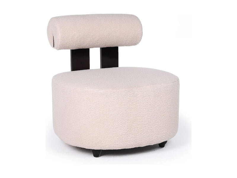 Fauteuil Japandi Design Bois Et Bouclette - Canelo