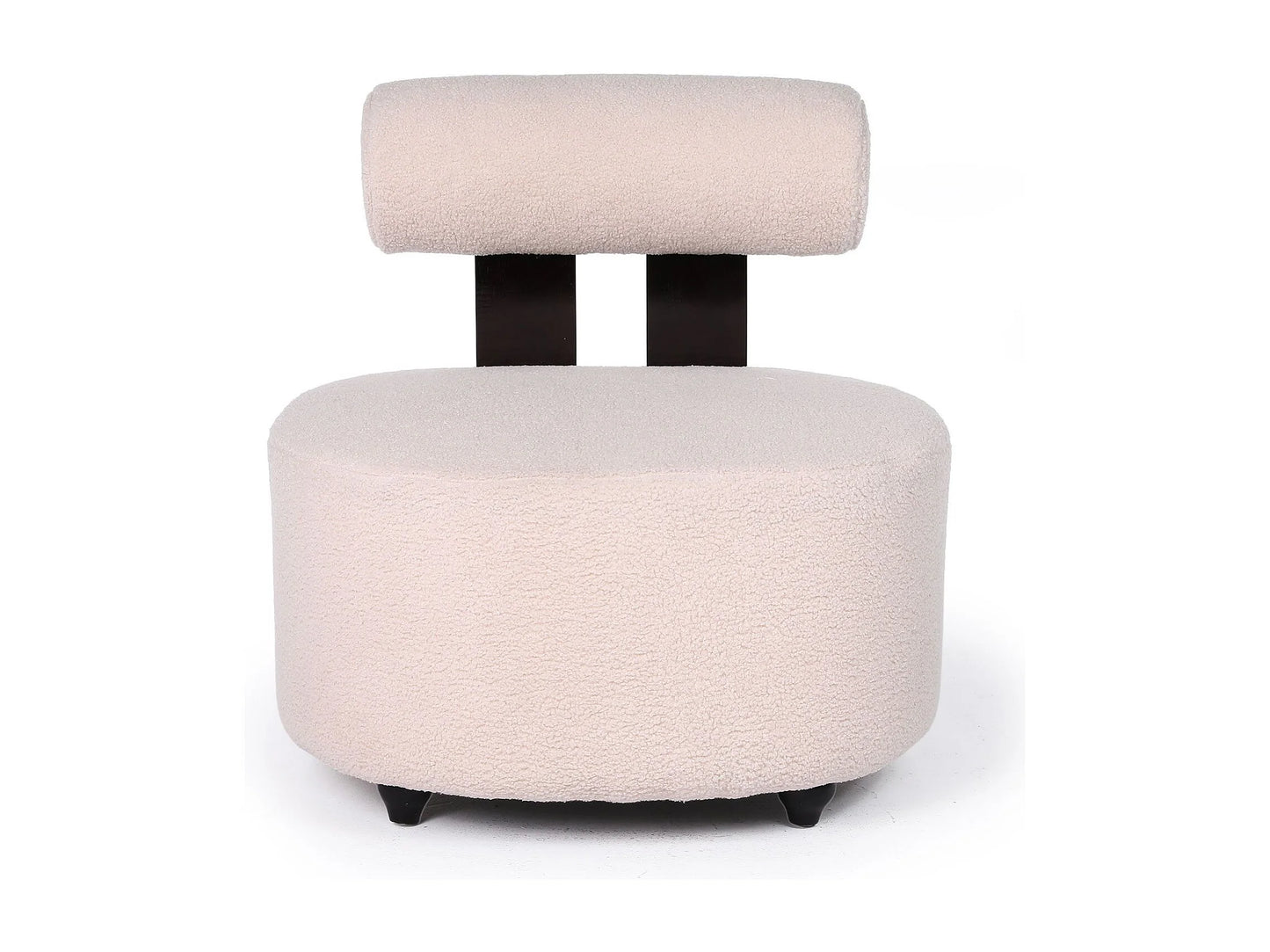 Fauteuil Japandi Design Bois Et Bouclette - Canelo