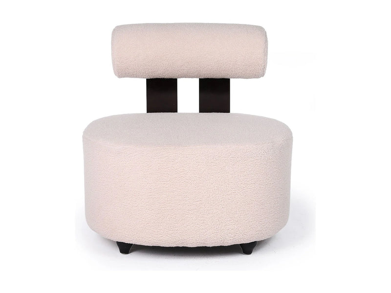 Fauteuil Japandi Design Bois Et Bouclette - Canelo