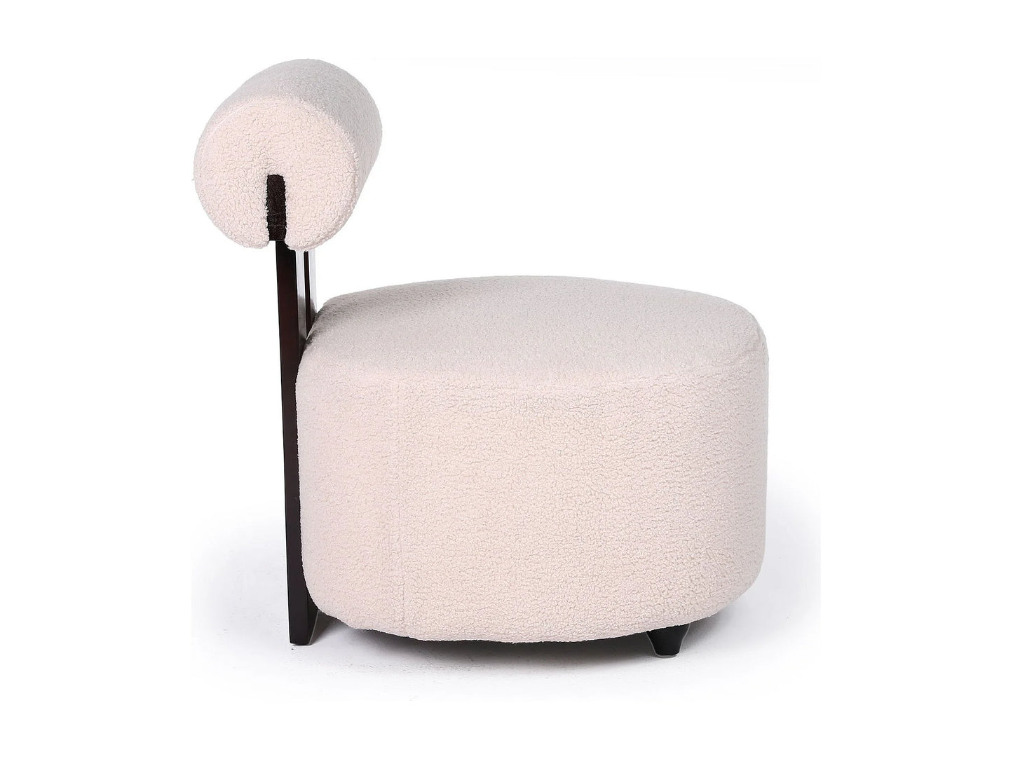 Fauteuil Japandi Design Bois Et Bouclette - Canelo