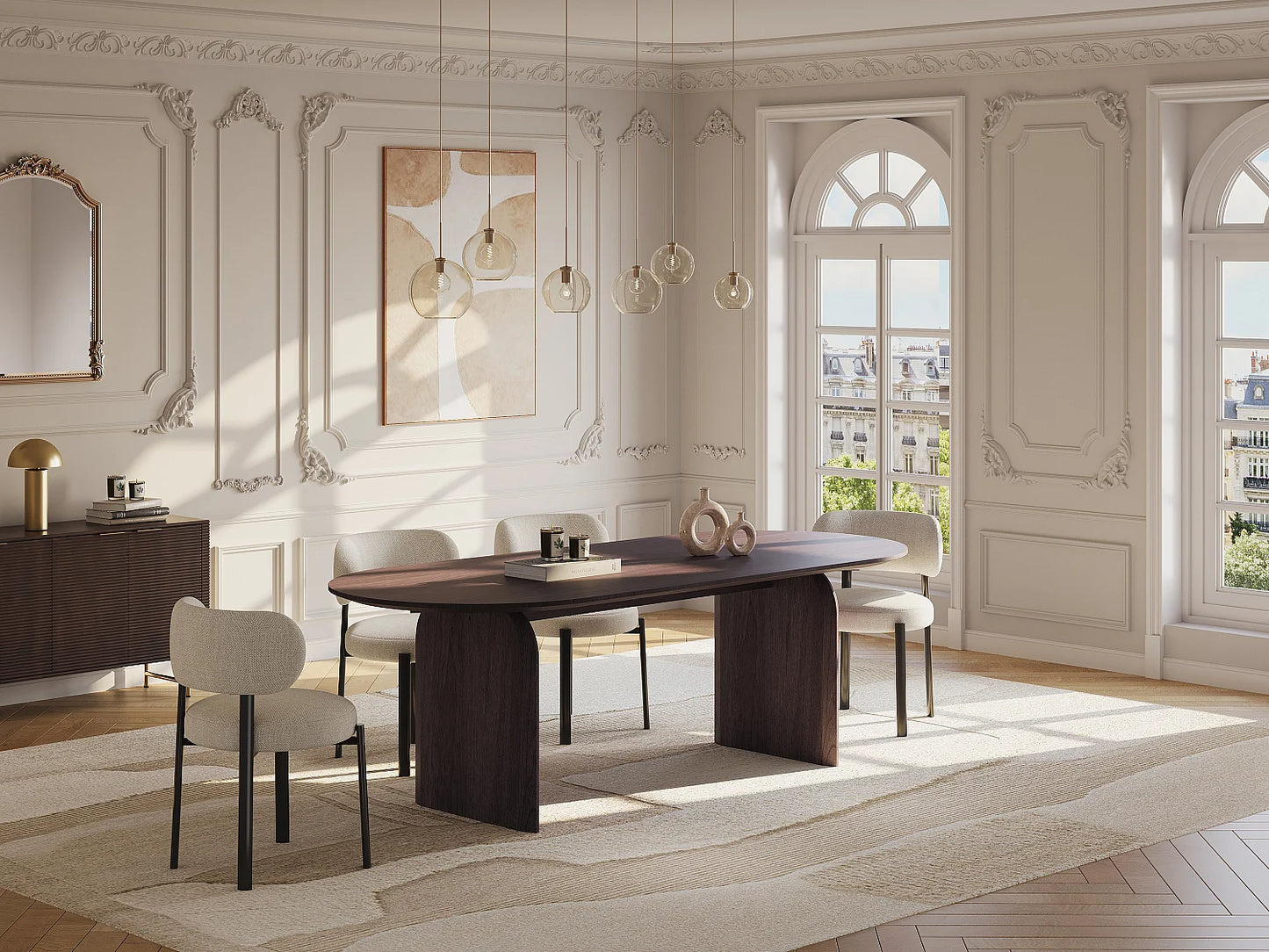 Table Acacia Japandi Naturel Foncé - Brasli