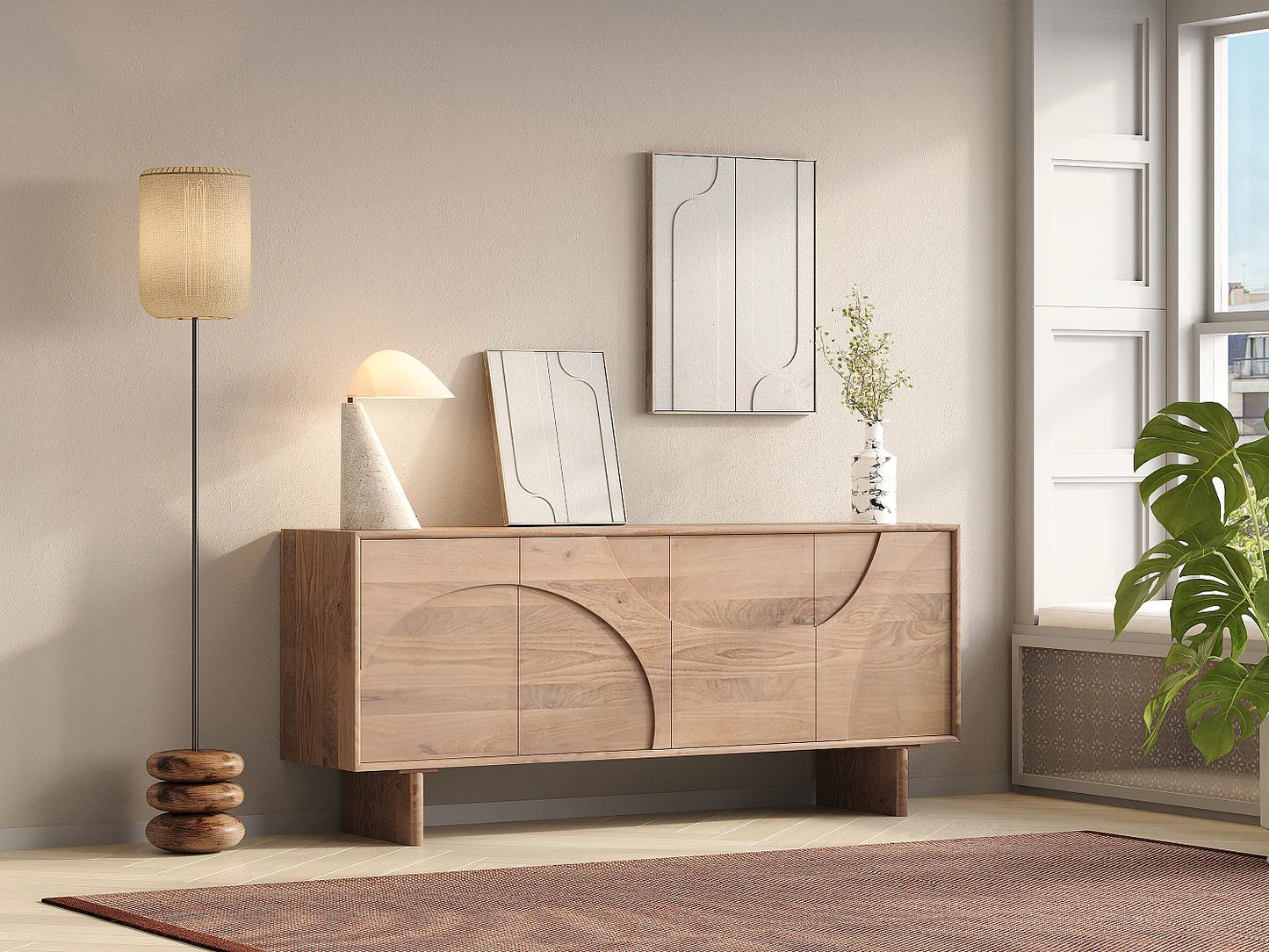 Buffet Manguier Japandi Naturel Clair - Berlama