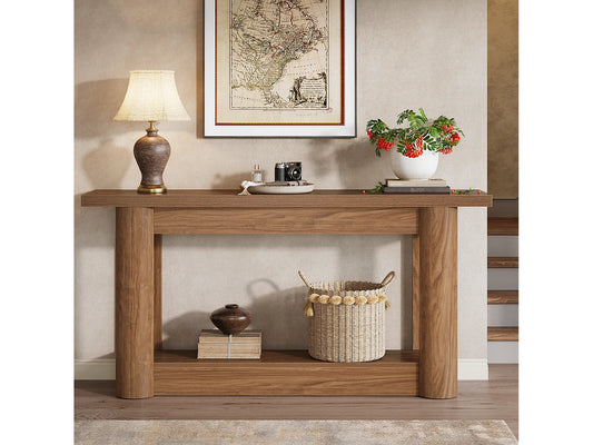 Console Rustique Japandi Bois Marron - Rustique