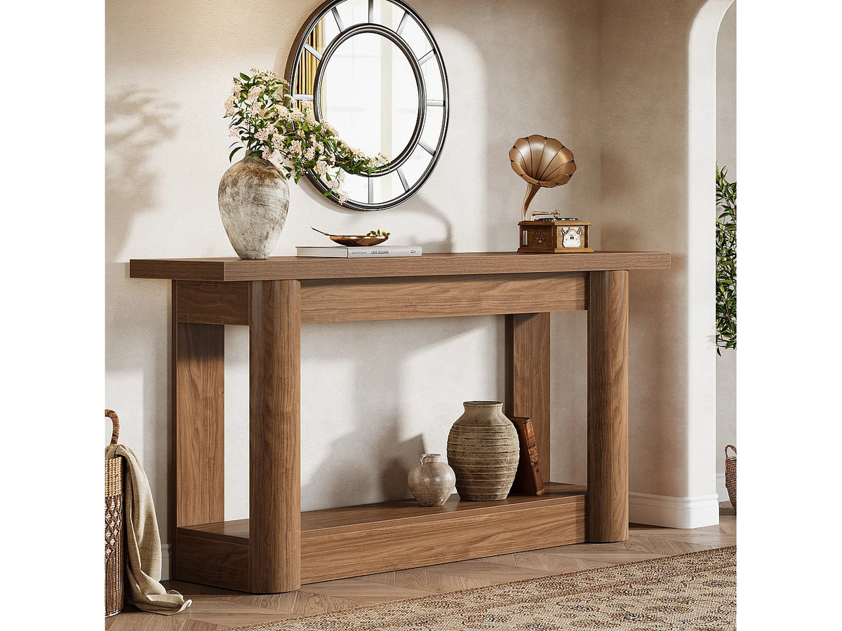 Console Rustique Japandi Bois Marron - Rustique