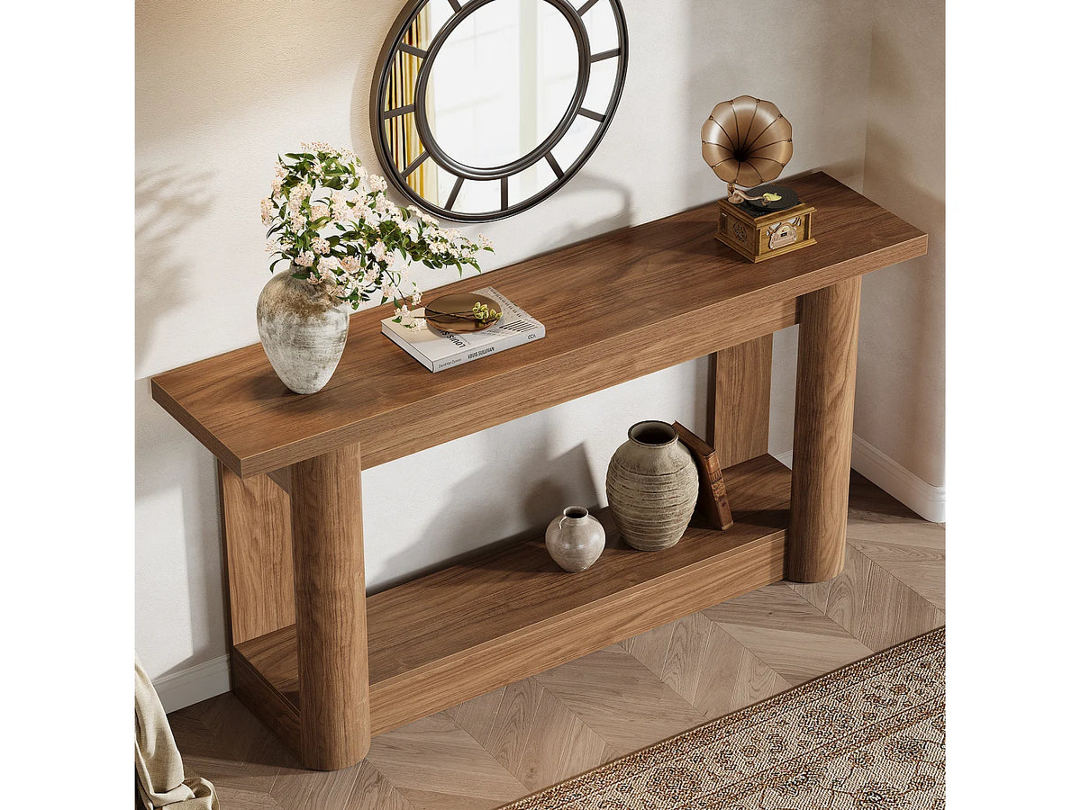 Console Rustique Japandi Bois Marron - Rustique