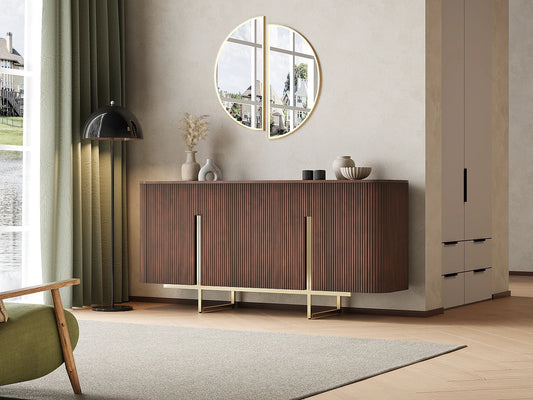 Buffet Manguier Japandi Pieds Métal - Doliya