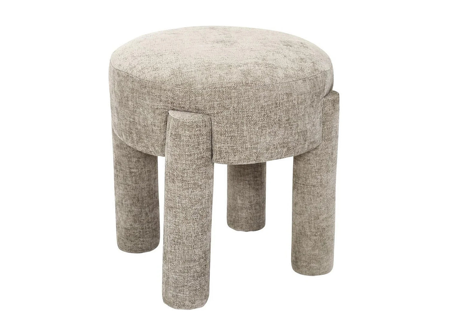 Tabouret D'appoint Japandi Tissu Taupe - Stubby