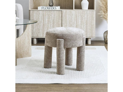Tabouret D'appoint Japandi Tissu Taupe - Stubby