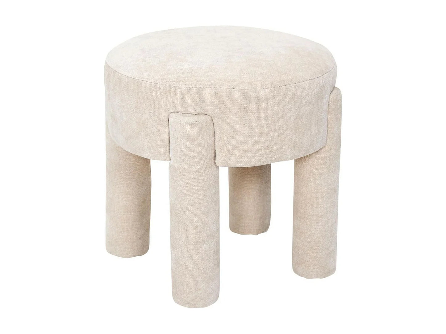 Tabouret D'appoint Japandi Tissu Beige - Stubby