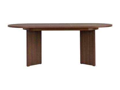 Table Ovale Japandi Extensible Effet Noyer - Marfa