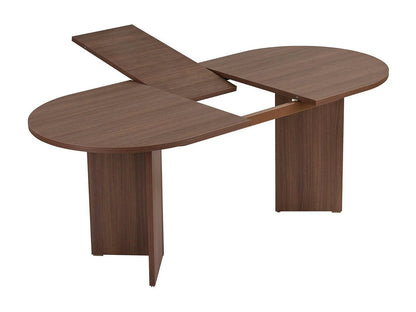 Table Ovale Japandi Extensible Effet Noyer - Marfa