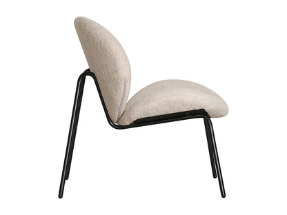 Fauteuil Japandi Tissu Beige Chiné - Sacha