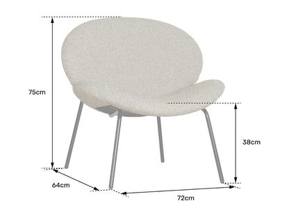 Fauteuil Japandi Tissu Beige Chiné - Sacha