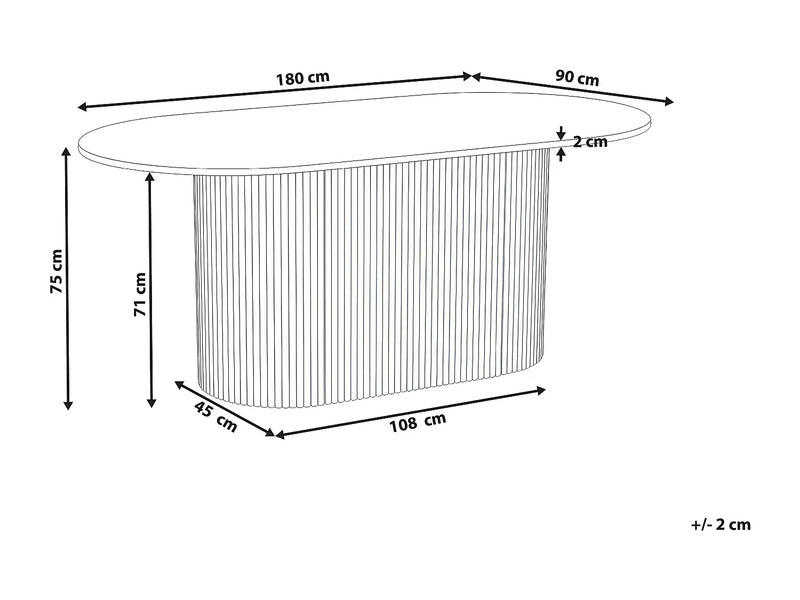 Table Repas Japandi Chêne Clair 180cm - Lunnin