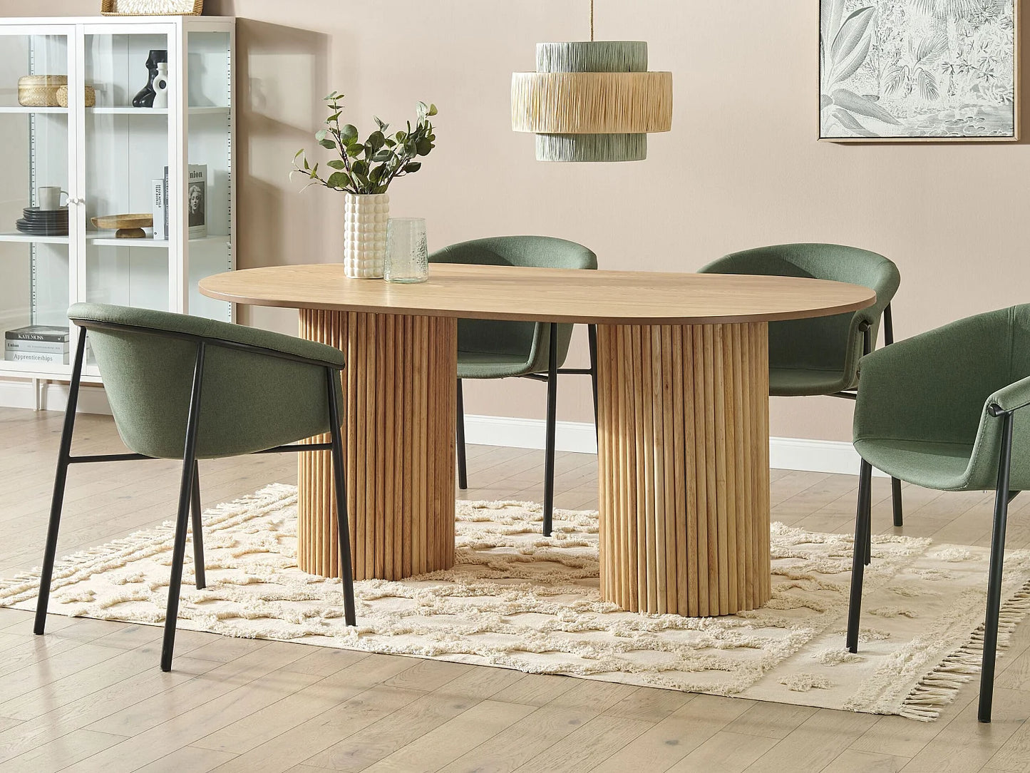 Table Ovale Japandi Bois Clair 180cm - Sheridan