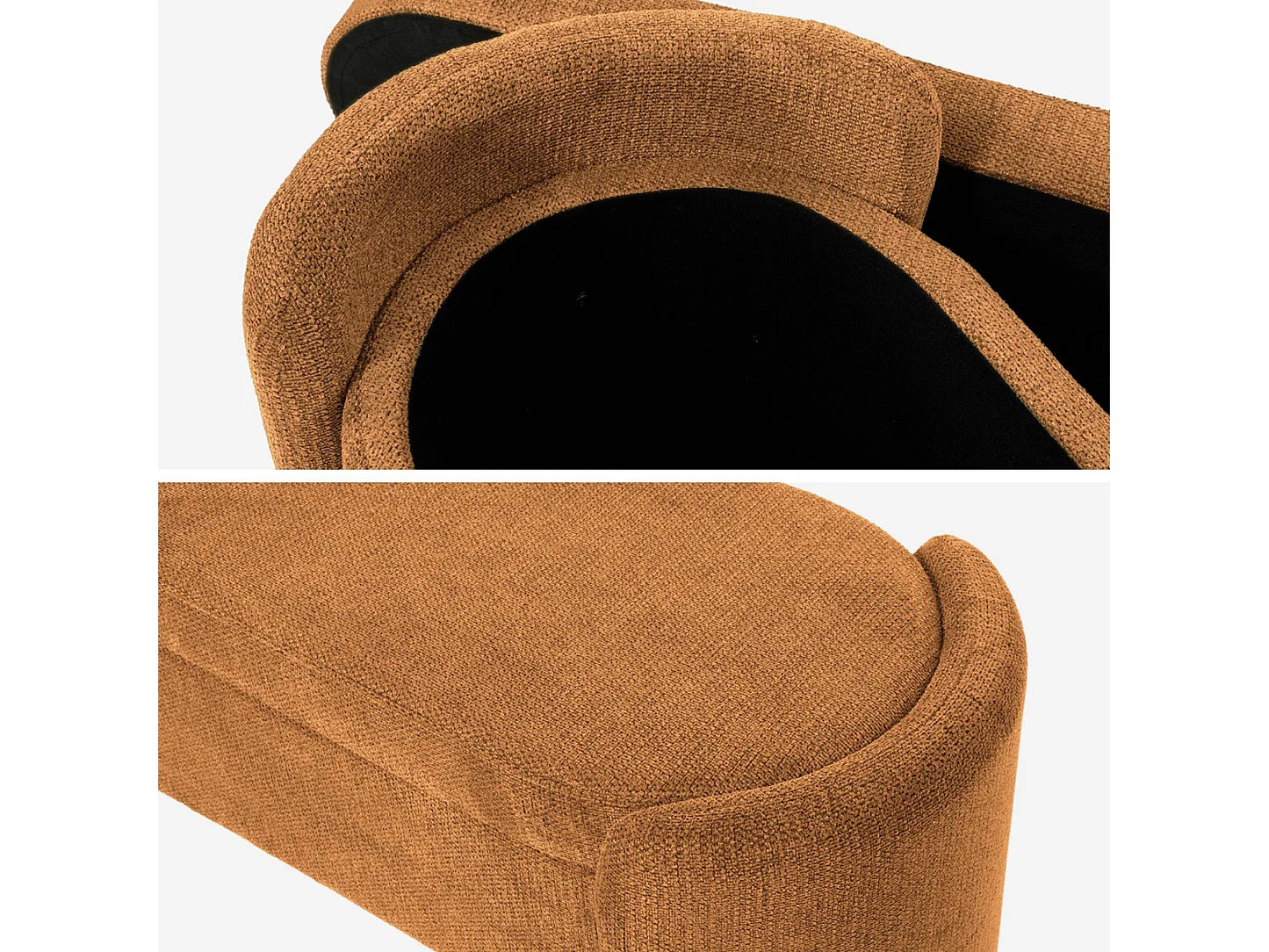 Banc Coffre Japandi Tissu Rouille - Kalo