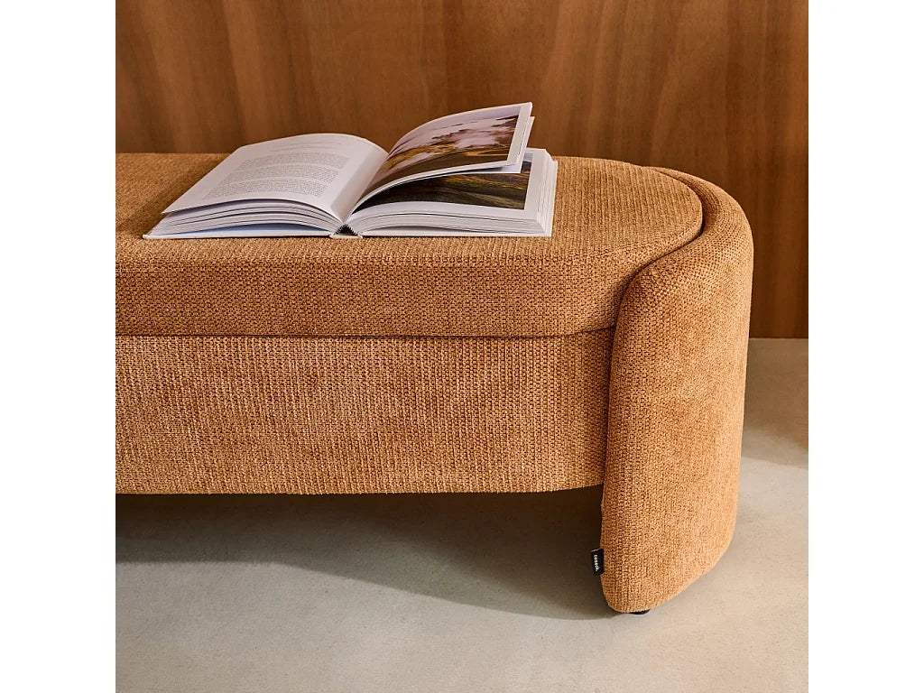 Banc Coffre Japandi Tissu Rouille - Kalo