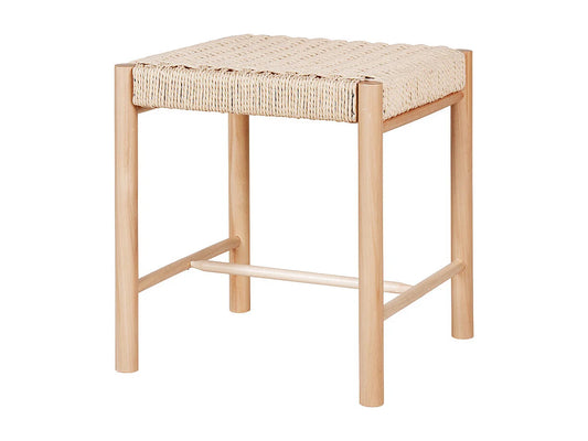 Tabouret Japandi Osier Et Bois Naturel - Ozy