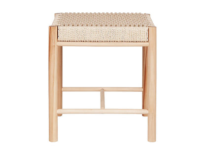 Tabouret Japandi Osier Et Bois Naturel - Ozy